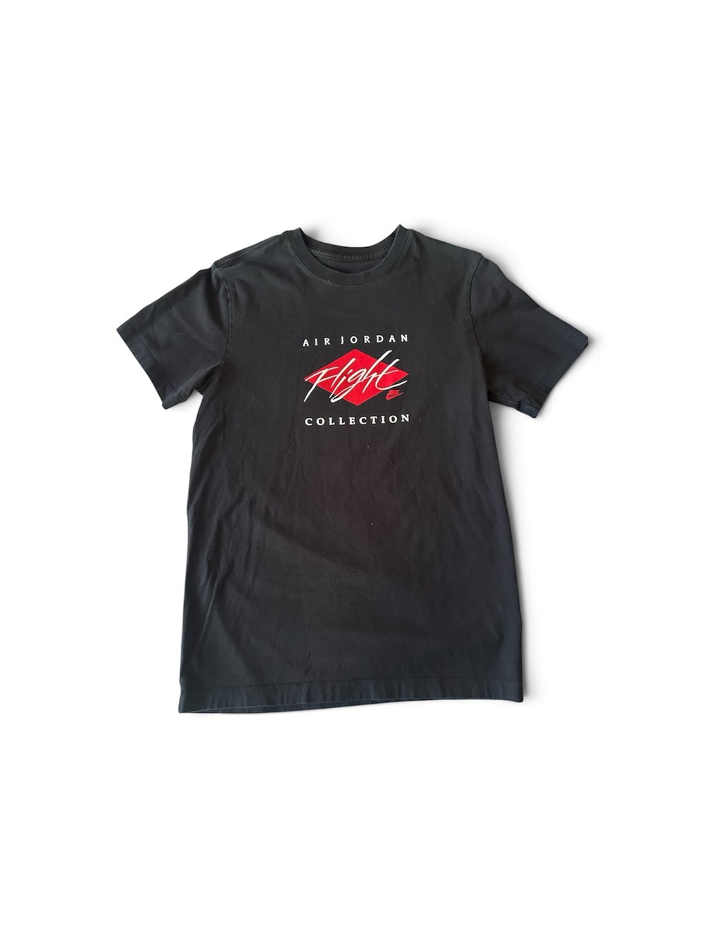 Jordan Black Short-Sleeve Tee with Red Flight Graphic